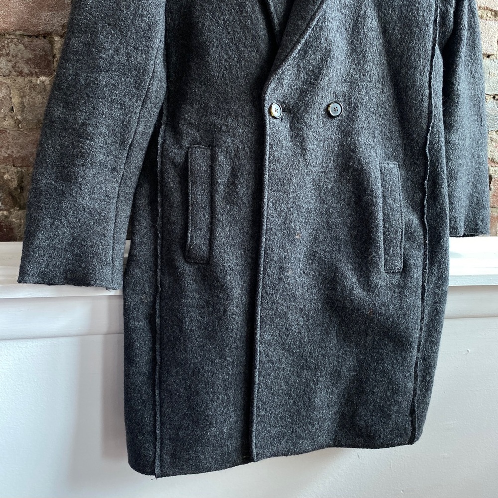 J. Crew Daphne Topcoat in Italian Boiled Wool Dark Gray Size 4 w/ Small Flaw - Picture 3 of 12